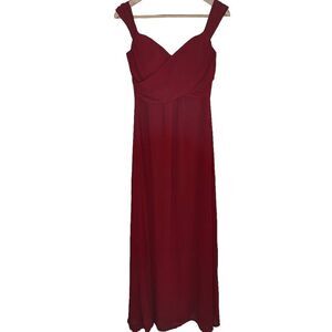 Windsor Wine Red Floor Length Maxi Bridesmaid Dress